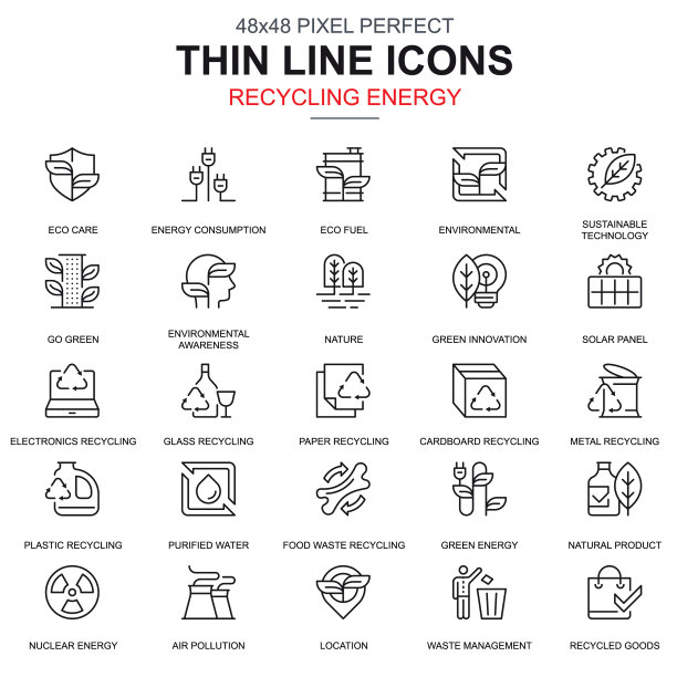 细线环保图标集图片下载
