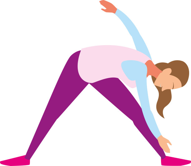 妇女在家里做伸展运动图片下载