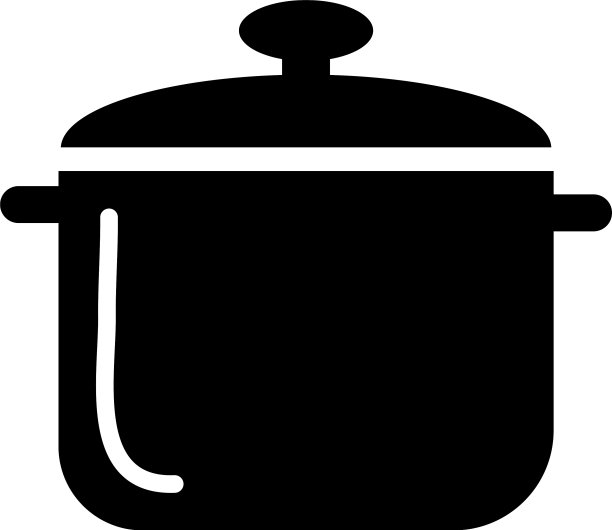 厨房锅具轮廓风格图标图片下载