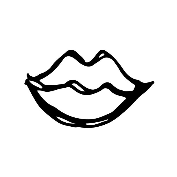 嘴唇，嘴唇，黑色和白色图片下载