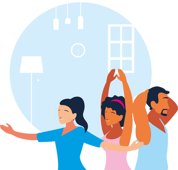 人们做伸展运动和力量锻炼图片下载