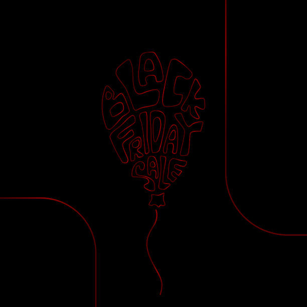 黑色背景下的黑色星期五促销气球图片下载