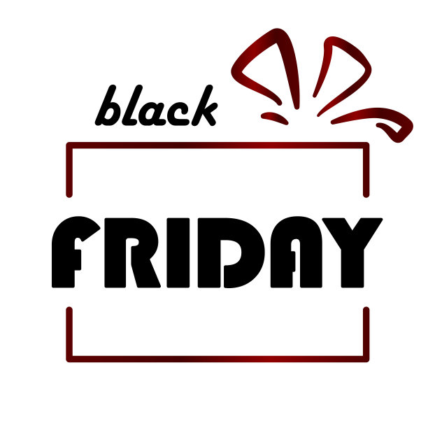 白色背景下的黑色星期五礼物图片下载