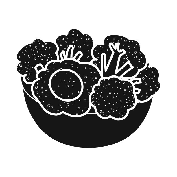 碗和西兰花标志素材图片下载
