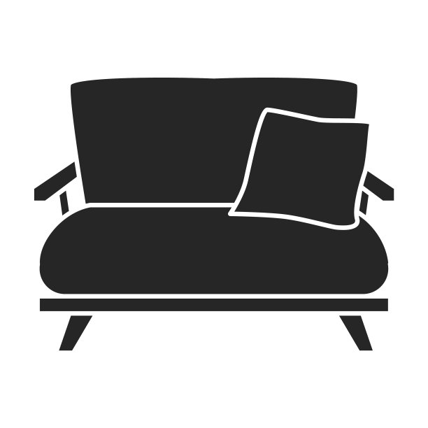 沙发图标黑色图标隔离上图片下载