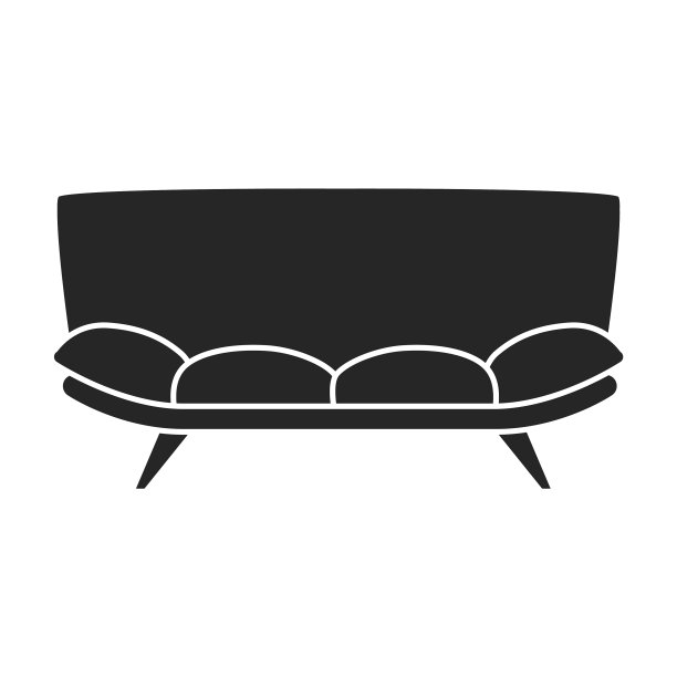 沙发图标黑色图标隔离上图片下载