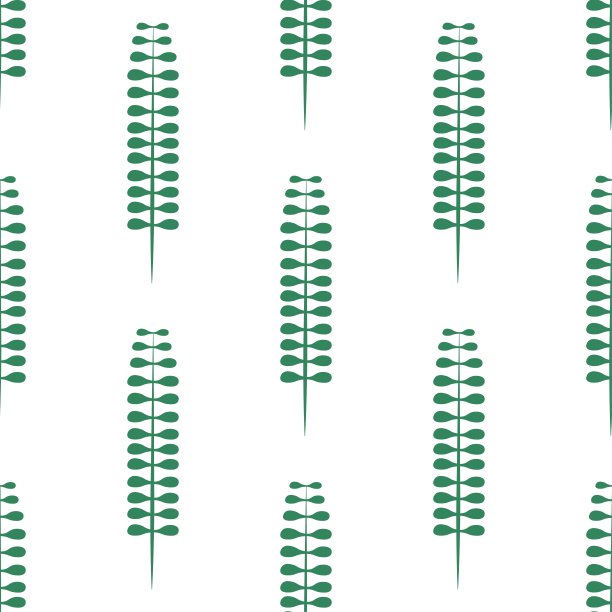 奇妙的无缝模式与海绿藻在白色的背景。海植物扁平型。卡通野生动物的网页。 库存矢量插图装饰和设计，纺织品， 壁纸图片下载