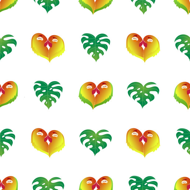 鹦鹉和怪兽的无缝图案图片下载