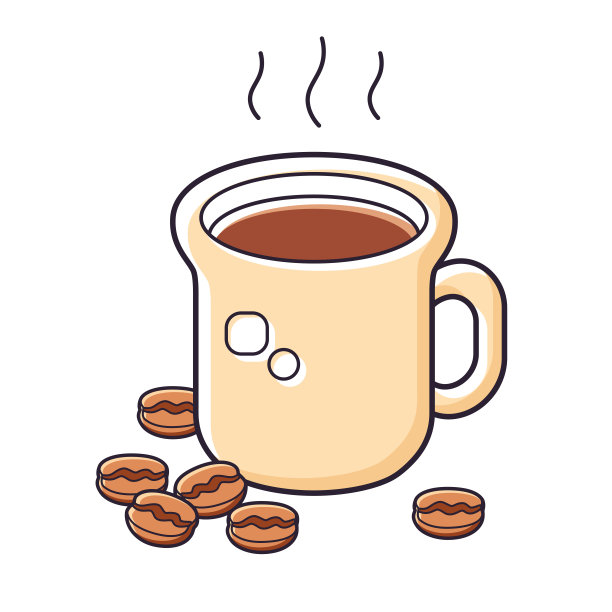 热咖啡杯和豆子图片下载