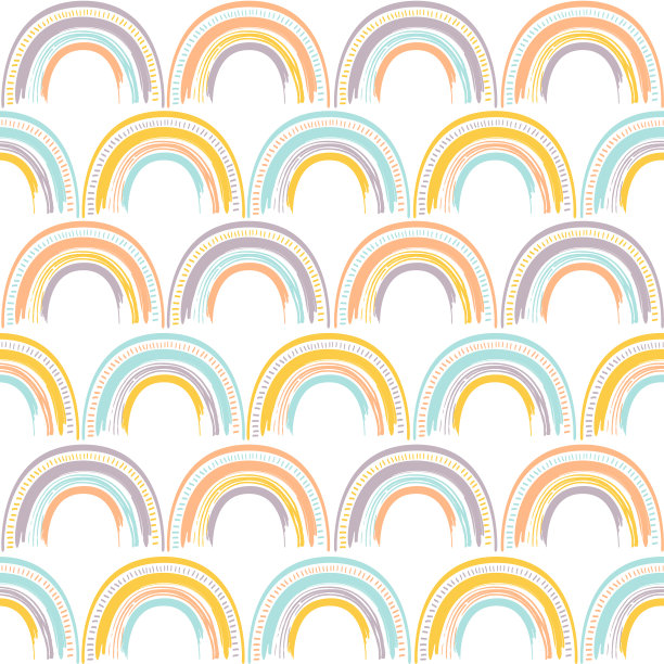 可爱的几何彩虹图案手绘图片下载