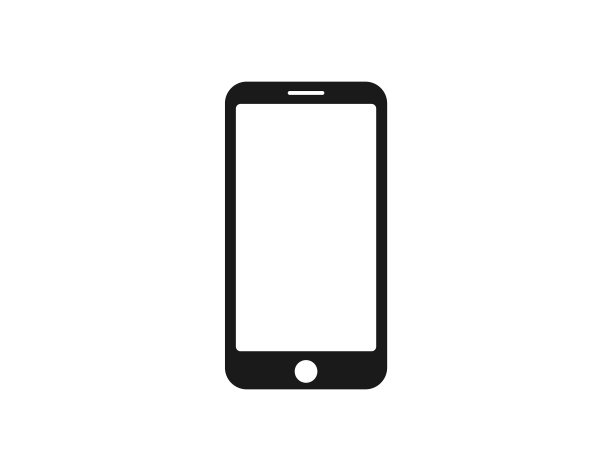 白色背景上的智能手机标志符号图片下载