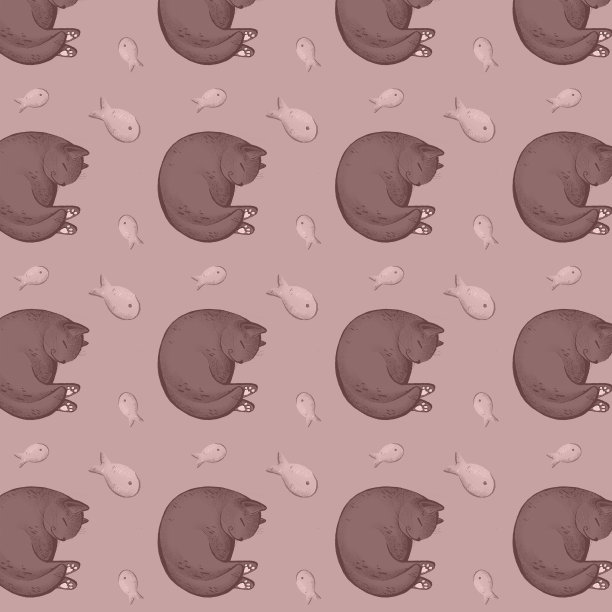 数码插图一只可爱的猫图片下载