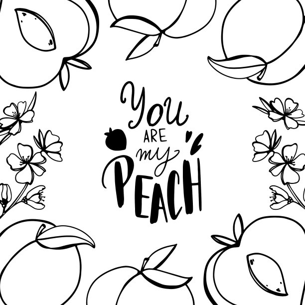 数字艺术可爱的桃子广场图片下载