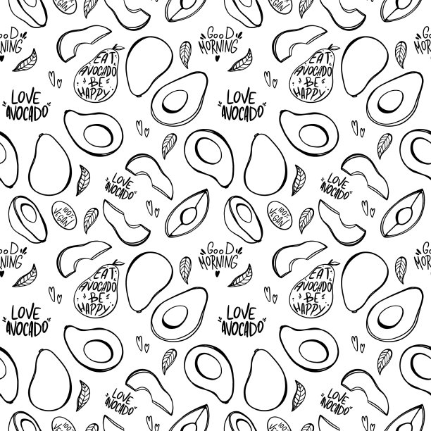 牛油果数字插画图片下载