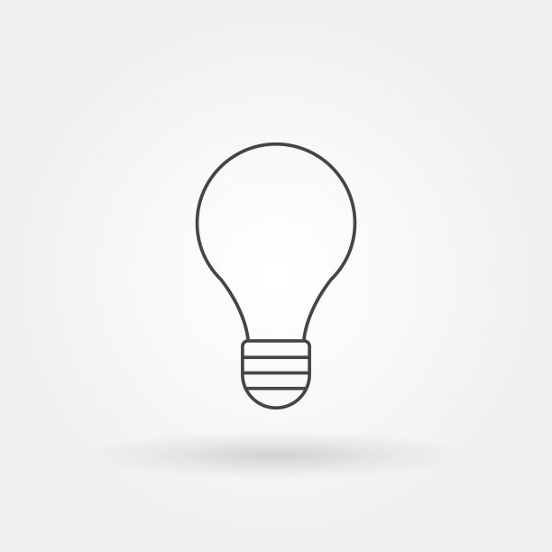 灯泡单一孤立图标与现代线或轮廓风格矢量图片下载
