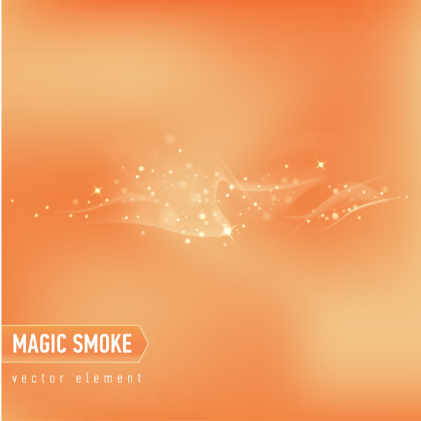 发光的背景与烟雾和星星。用于食品广告和包装的神奇烟。图片下载