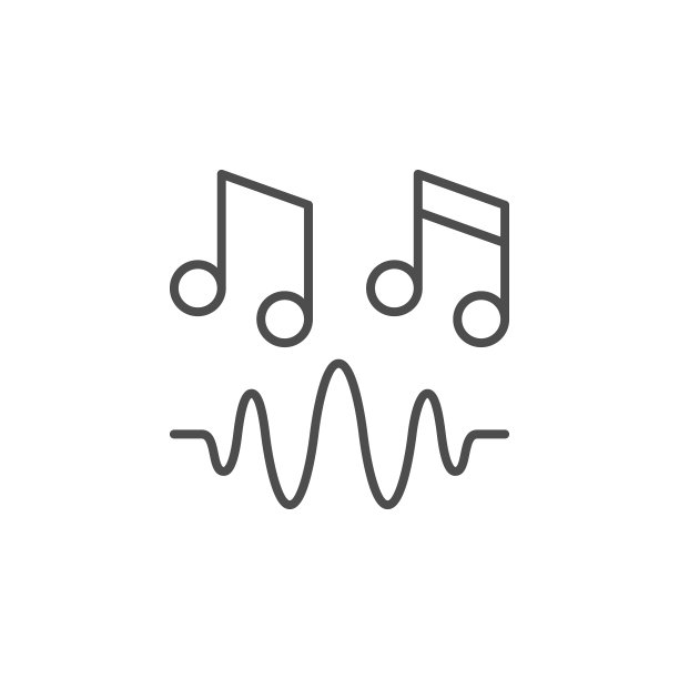 音乐或声音线条轮廓图标图片下载