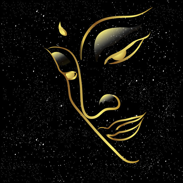 佛陀的脸在太空和银河系图片下载