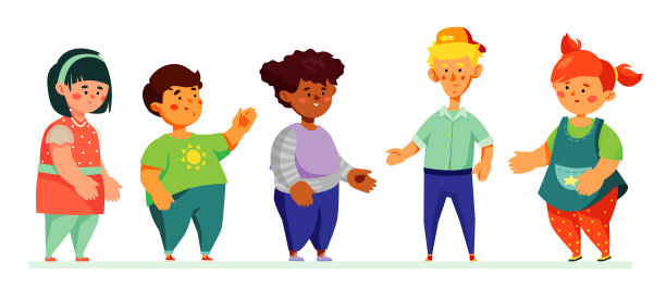 快乐的学龄前儿童-丰富多彩的角色图片下载