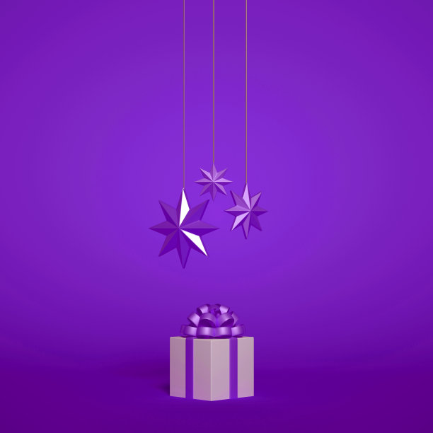 一组庆祝圣诞节和新年的圣诞物品。三维可视化图片下载