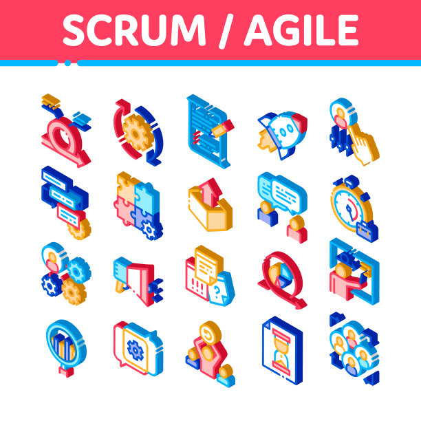 Scrum敏捷2.5D图标集图片下载