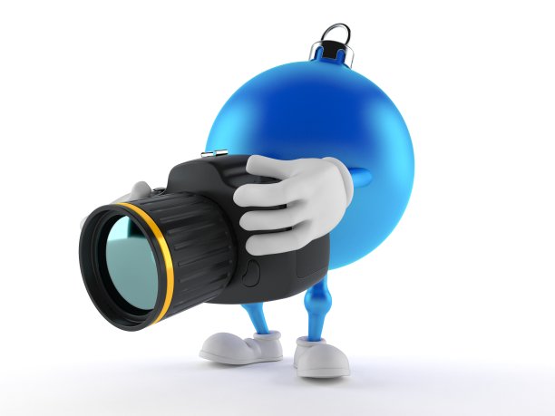 圣诞饰品人物手持相机图片下载