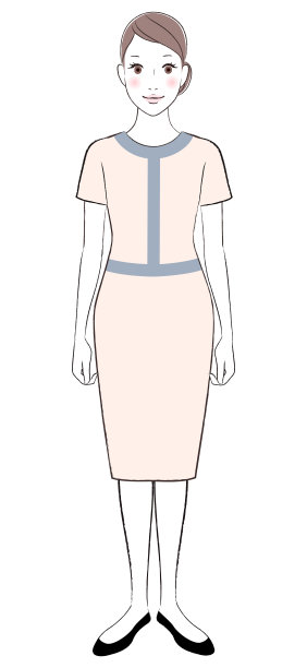 一个站着微笑的女美学家。图片下载