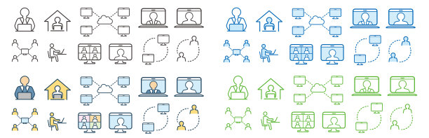 远程工作在家图标图片下载