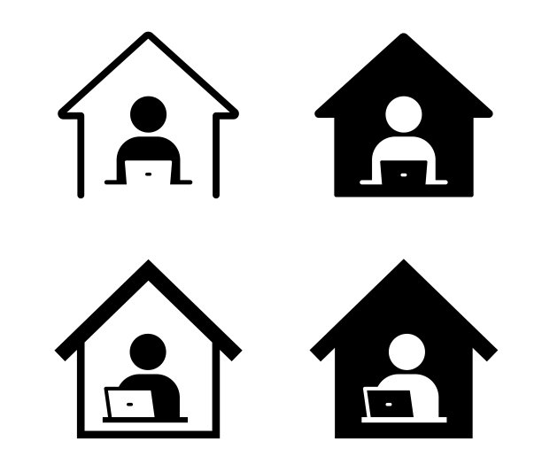 居家远程办公的商业标志图片下载