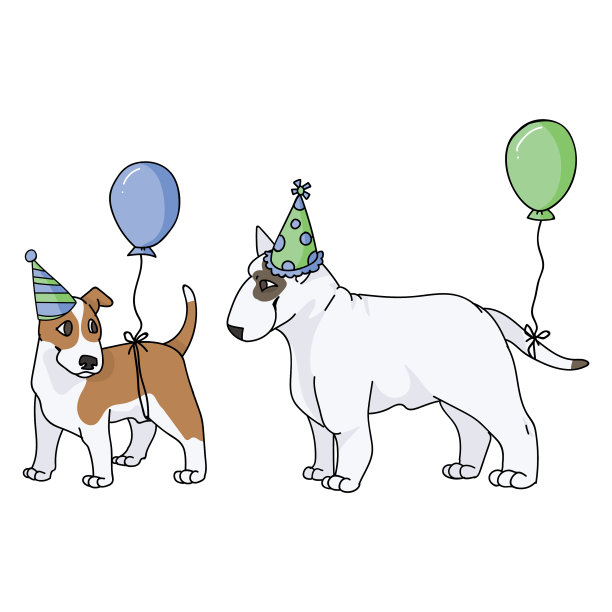 可爱的卡通斗牛梗小狗和狗品种图片下载