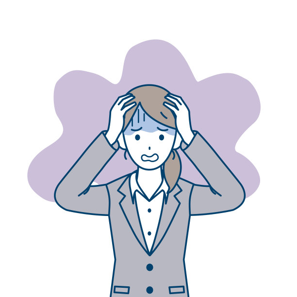 焦虑的女人插图图片下载