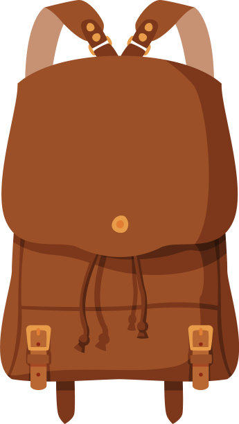棕色背包正面观书包或露营图片下载