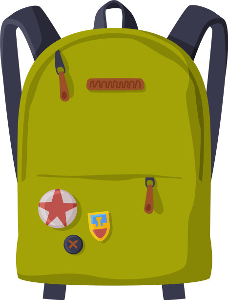 绿色背包与前拉链口袋图片下载