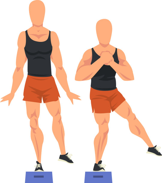 男人做臀部运动用台阶平台图片下载