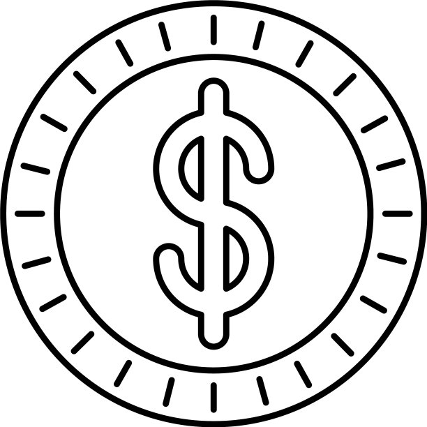 孤立的美元金币图标图片下载