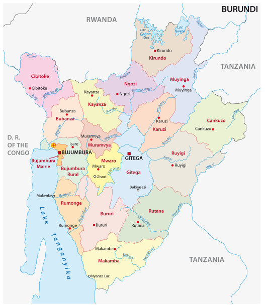 布隆迪新行政区划矢量地图图片下载