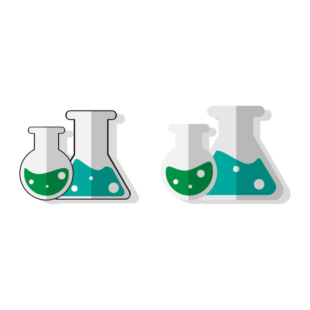 设置灰色试管图标在白色背景与阴影。化学课。图片下载