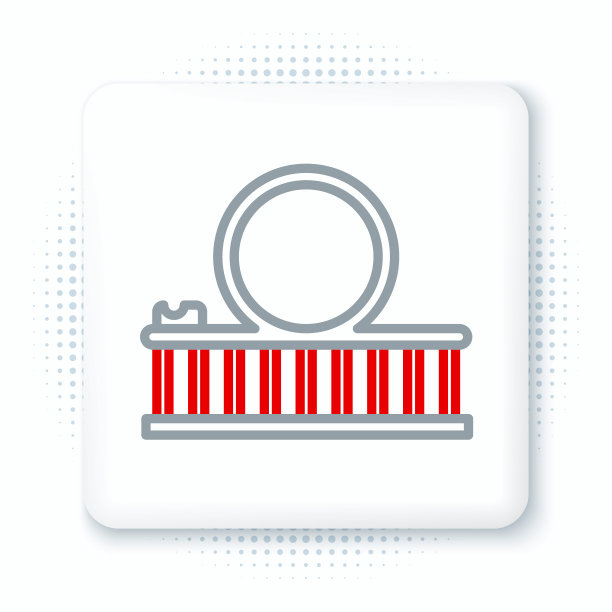 线过山车图标孤立在白色背景。游乐园。儿童娱乐游乐场、游憩公园。色彩斑斓的轮廓的概念。向量图片下载