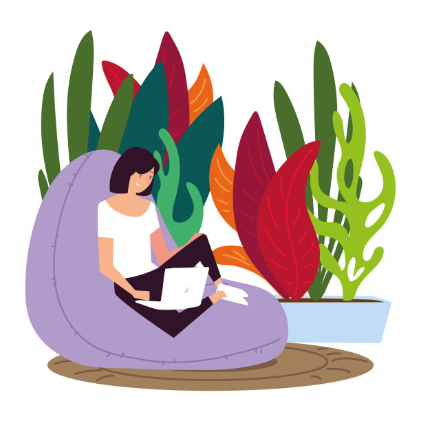 年轻女子在沙发上用笔记本电脑工作图片下载