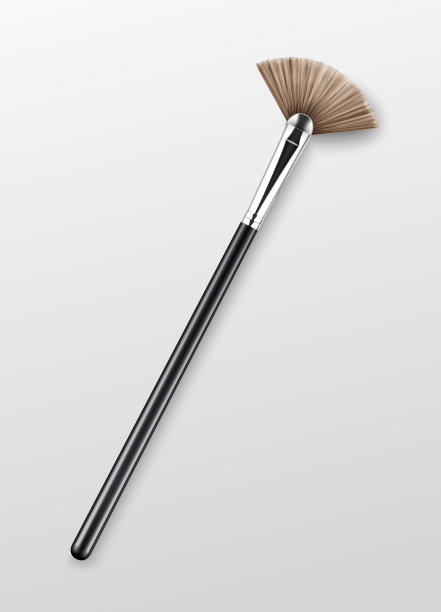矢量清洁专业化妆高光刷黑色手柄孤立在白色背景图片下载