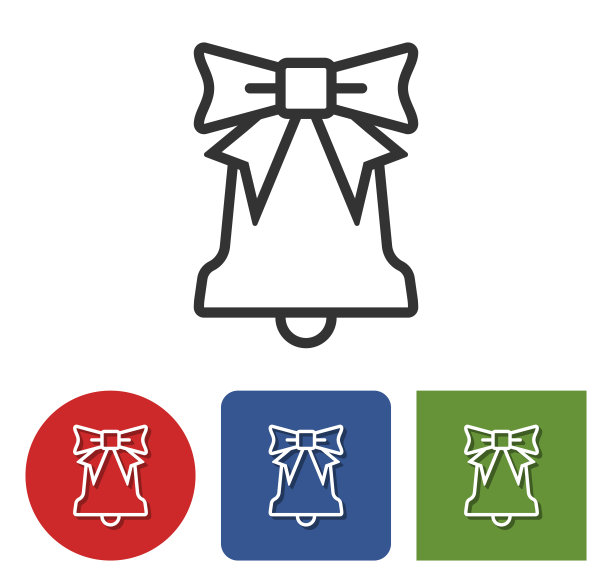 圣诞钟线图标图片下载