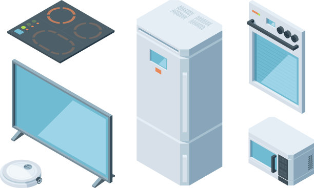 厨房等距家具设两室图片下载