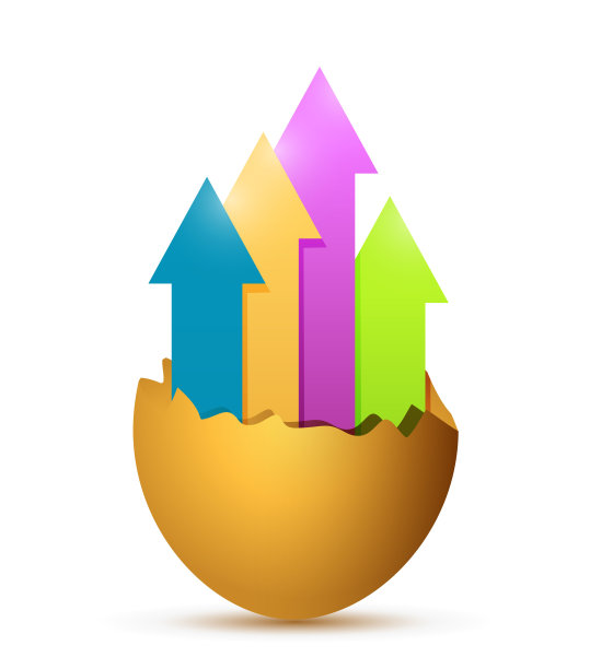 向上的箭头在鸡蛋里。插图图片下载