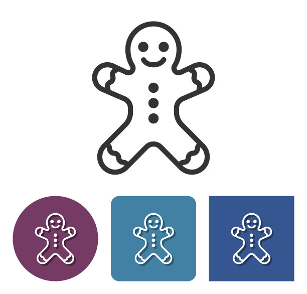 姜饼人线图标图片下载