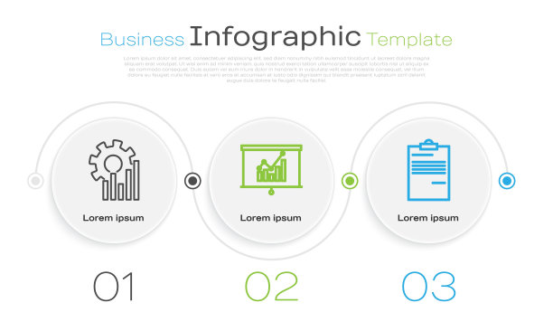 设置线饼图信息图，板与图形图表和文件。业务信息模板。向量图片下载
