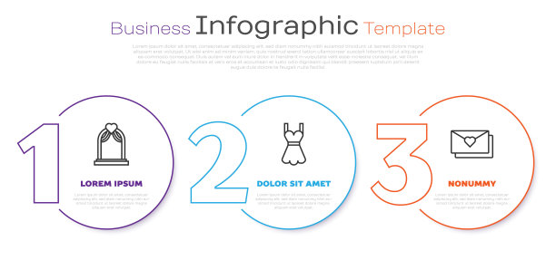 婚纱照，女人礼服，情人心信封。业务信息模板。向量图片下载