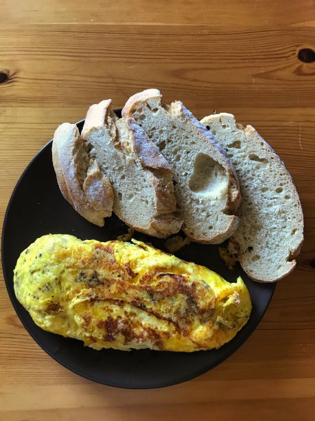 炒鸡蛋配白面包图片下载