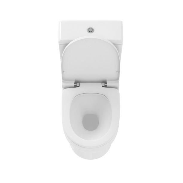 WC。白色的陶瓷马桶。俯视图图片下载