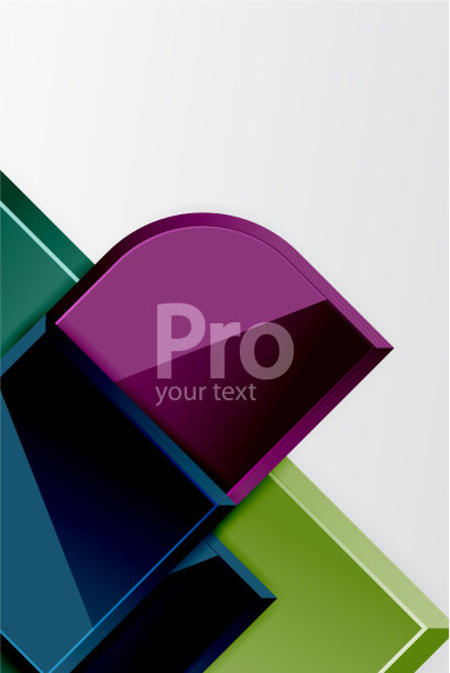 光滑的玻璃方块与圆形元素几何图片下载