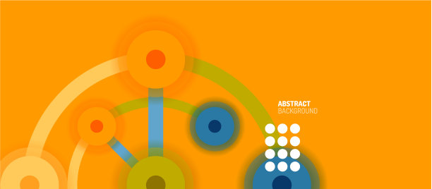 平面风格的几何抽象背景圆图片下载